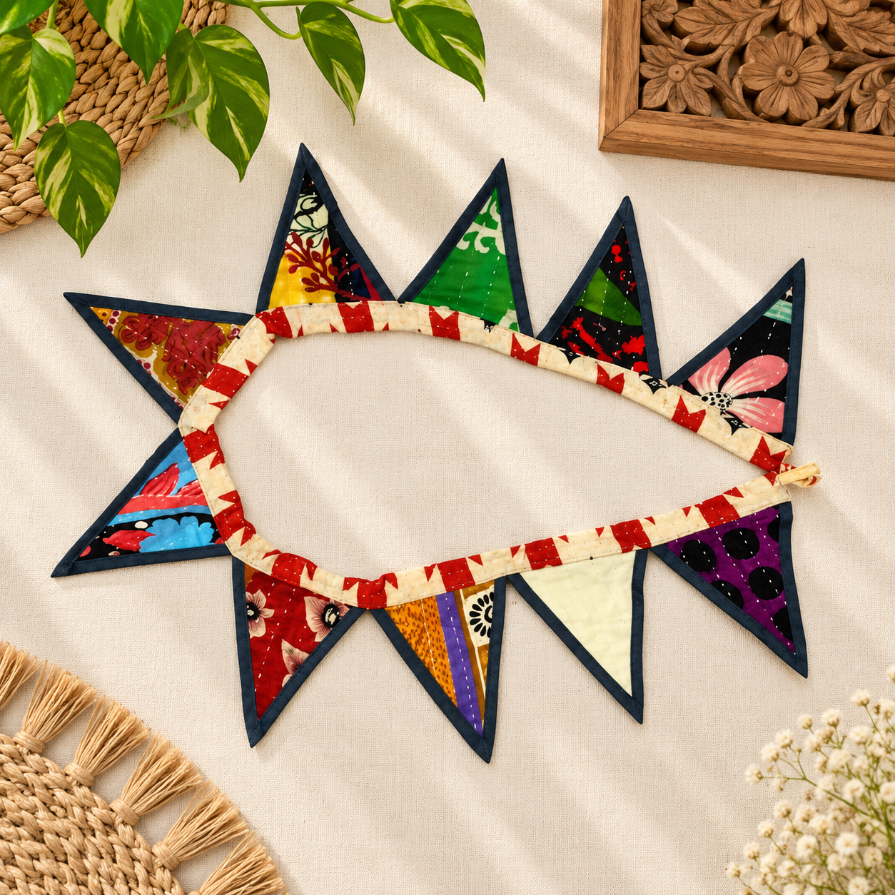Handmade Kantha Valance - Set of 2