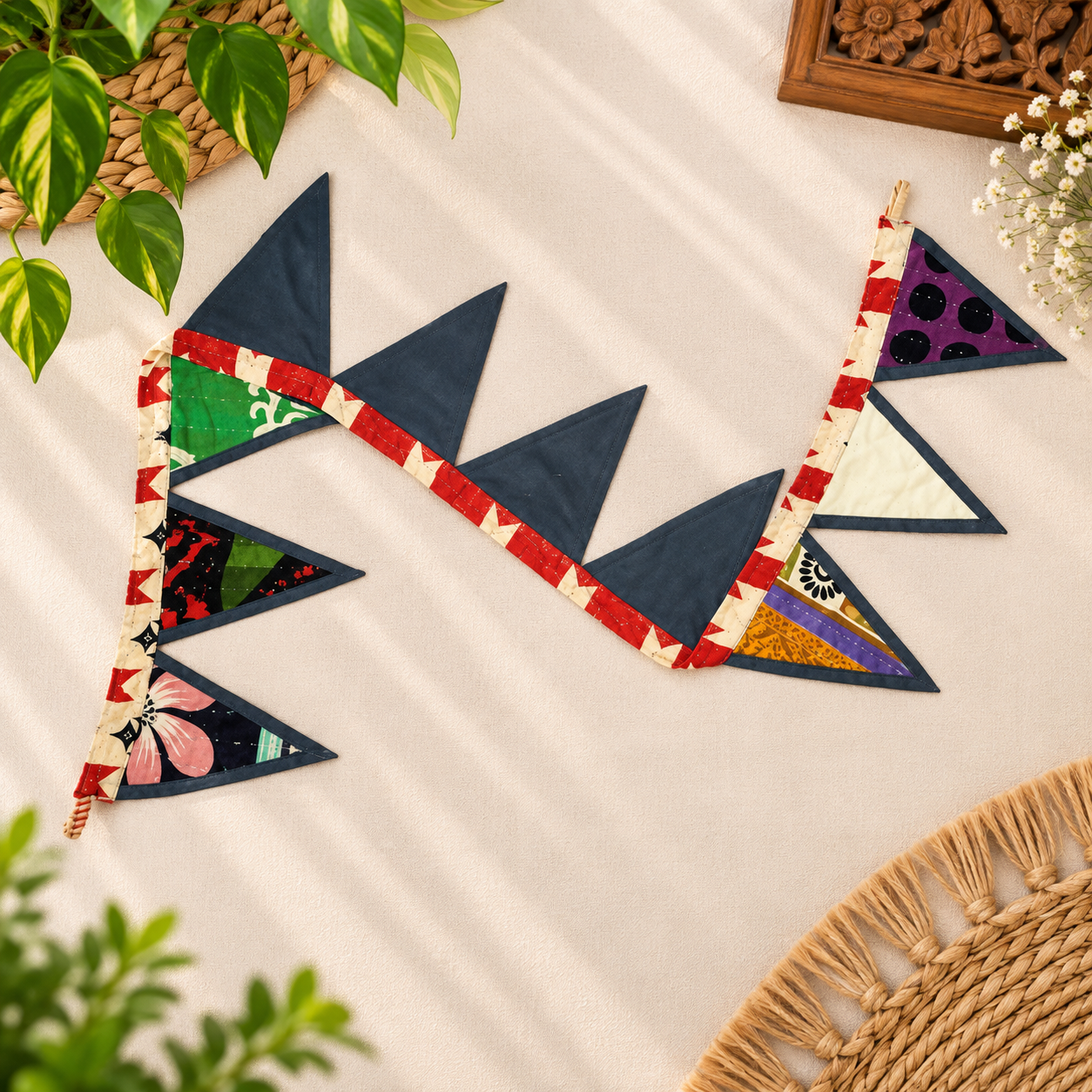 Handmade Kantha Valance - Set of 2 - Image 2