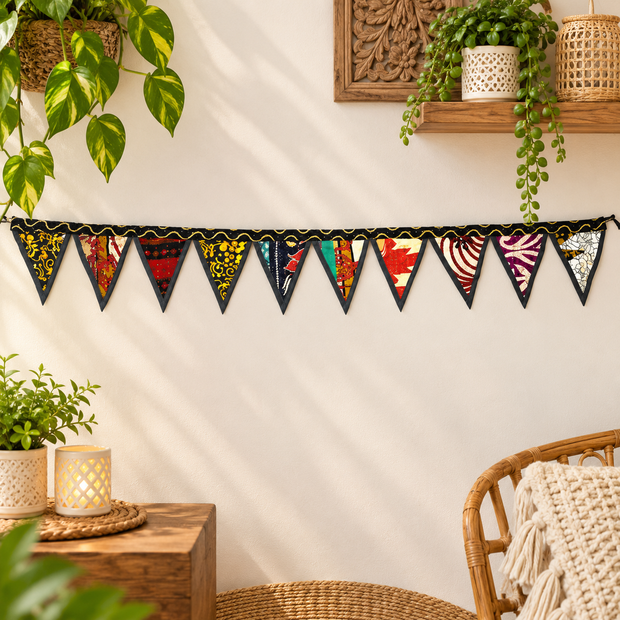 Handmade Kantha Window Valance - Set of 2 - Image 3