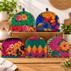 5 Pcs Vintage Kantha Tea Cozy Set – Handmade Quilted Cotton Tea Pot Covers, Colorful Indian Kitchen Decor - Image 4