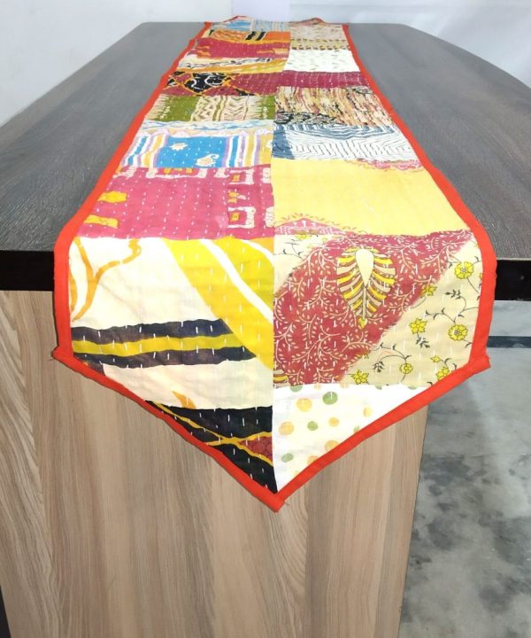 Alternative view of Sari Kantha Table Runner