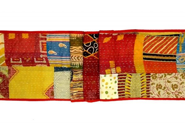 Sari Kantha Table Runner