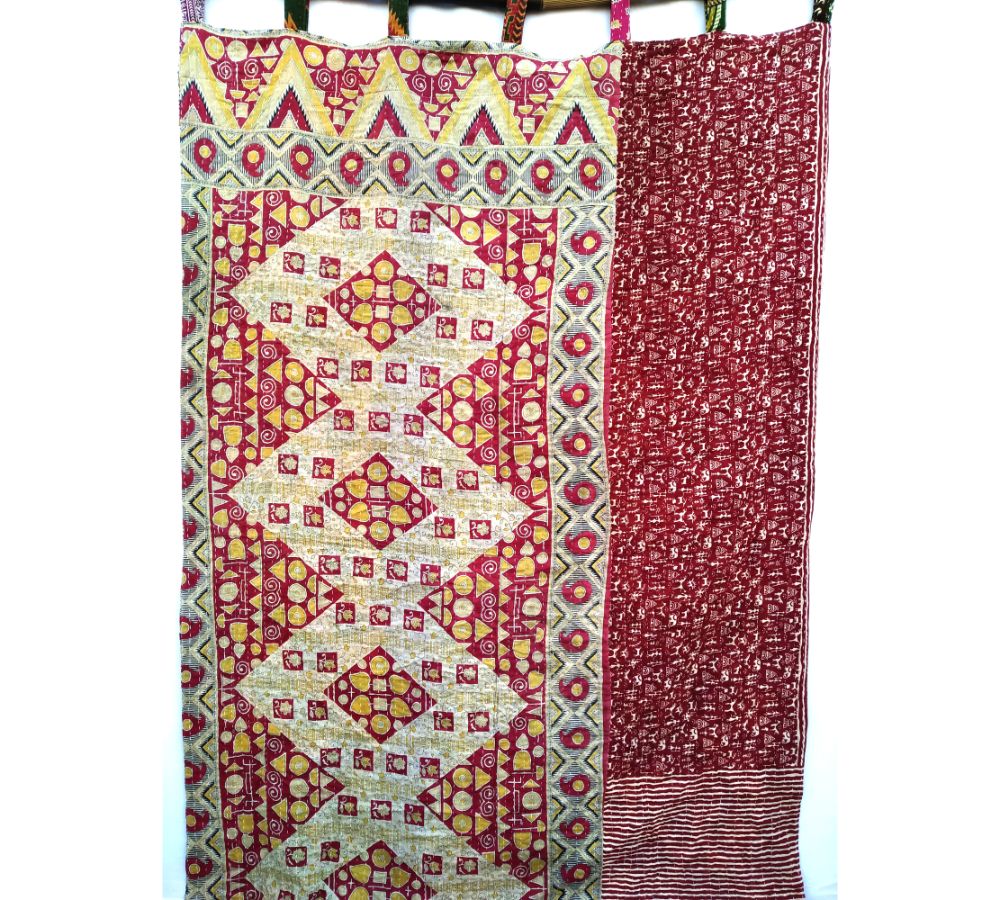 Fusion Kantha Reversible Drape - Boho curtains available online