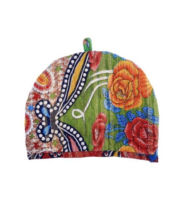 Spring Floral Kantha Kettle Cover