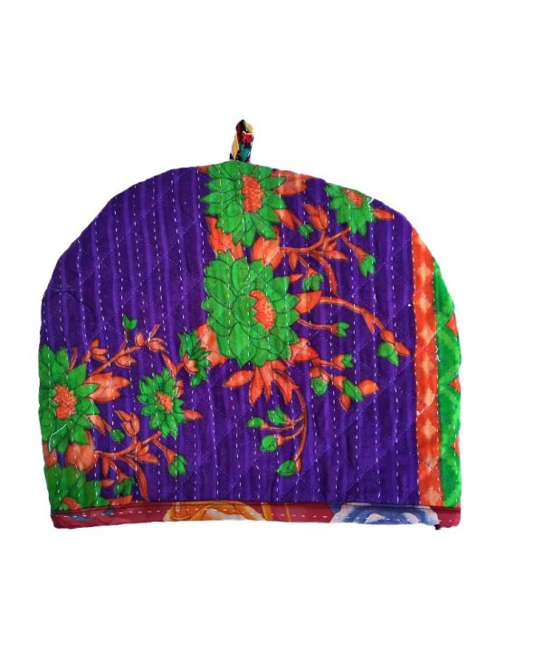 Vintage Floral Kantha Kettle Cover