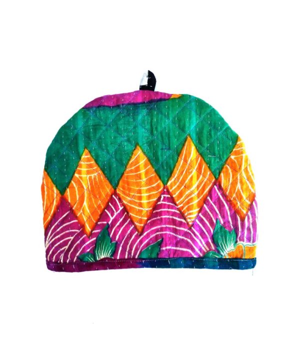 Vintage Floral Kantha Teapot Cover