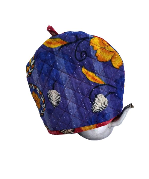 Alternative view of Circular Floral Kantha Kettle Cover
