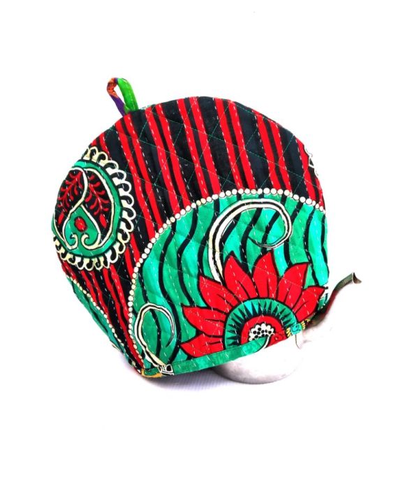 Alternative view of Recycled Sari Kantha Teapot Cozy