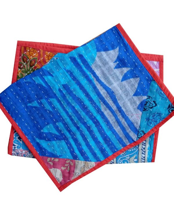 Alternative view of Kantha Embroidered Table Placemat - Set of 2 -Assorted