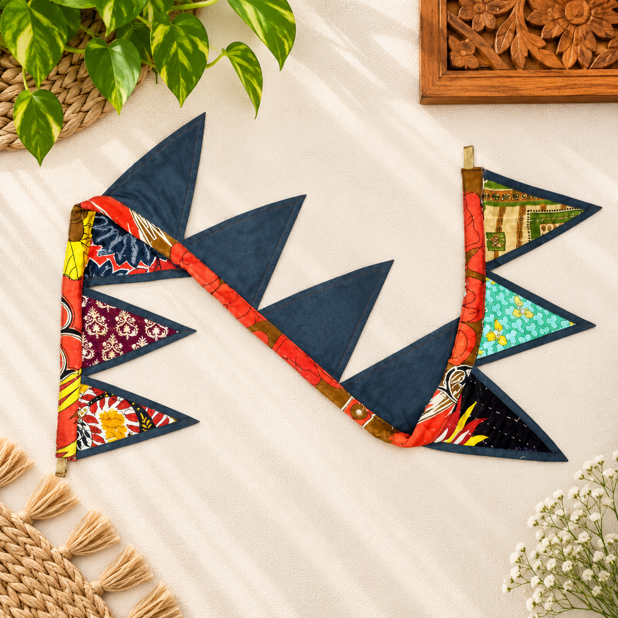 Sari Kantha Handstitched Bunting - Image 2