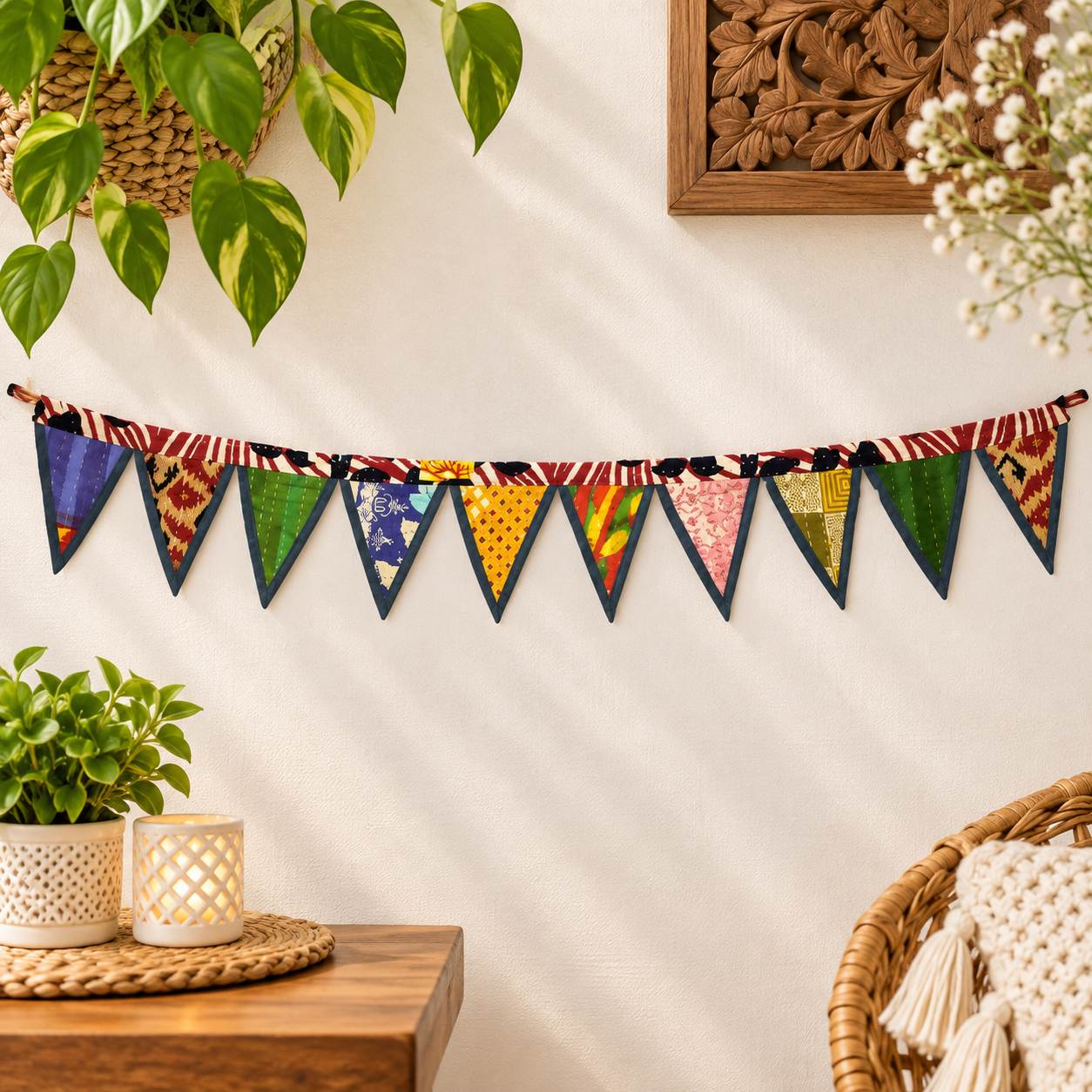 Artisan Made Kantha Bunting - Set of 2 - Image 3