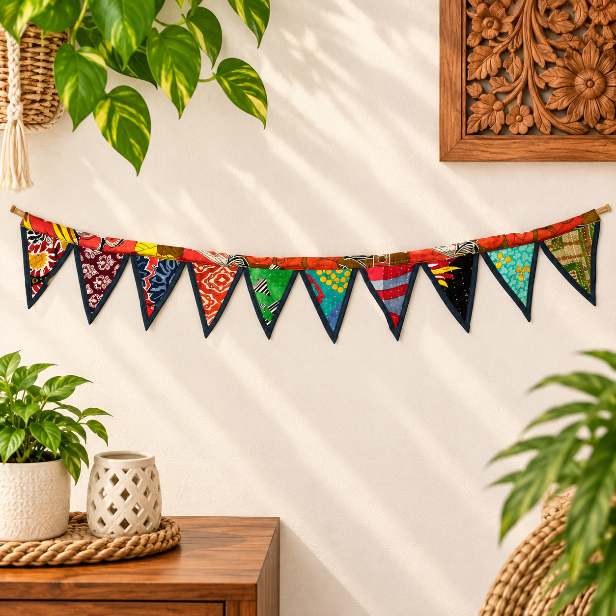 Sari Kantha Handstitched Bunting - Image 3