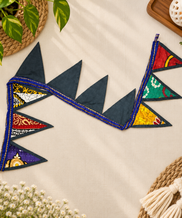 Alternative view of Floral Kantha Window Valance - Set of 2