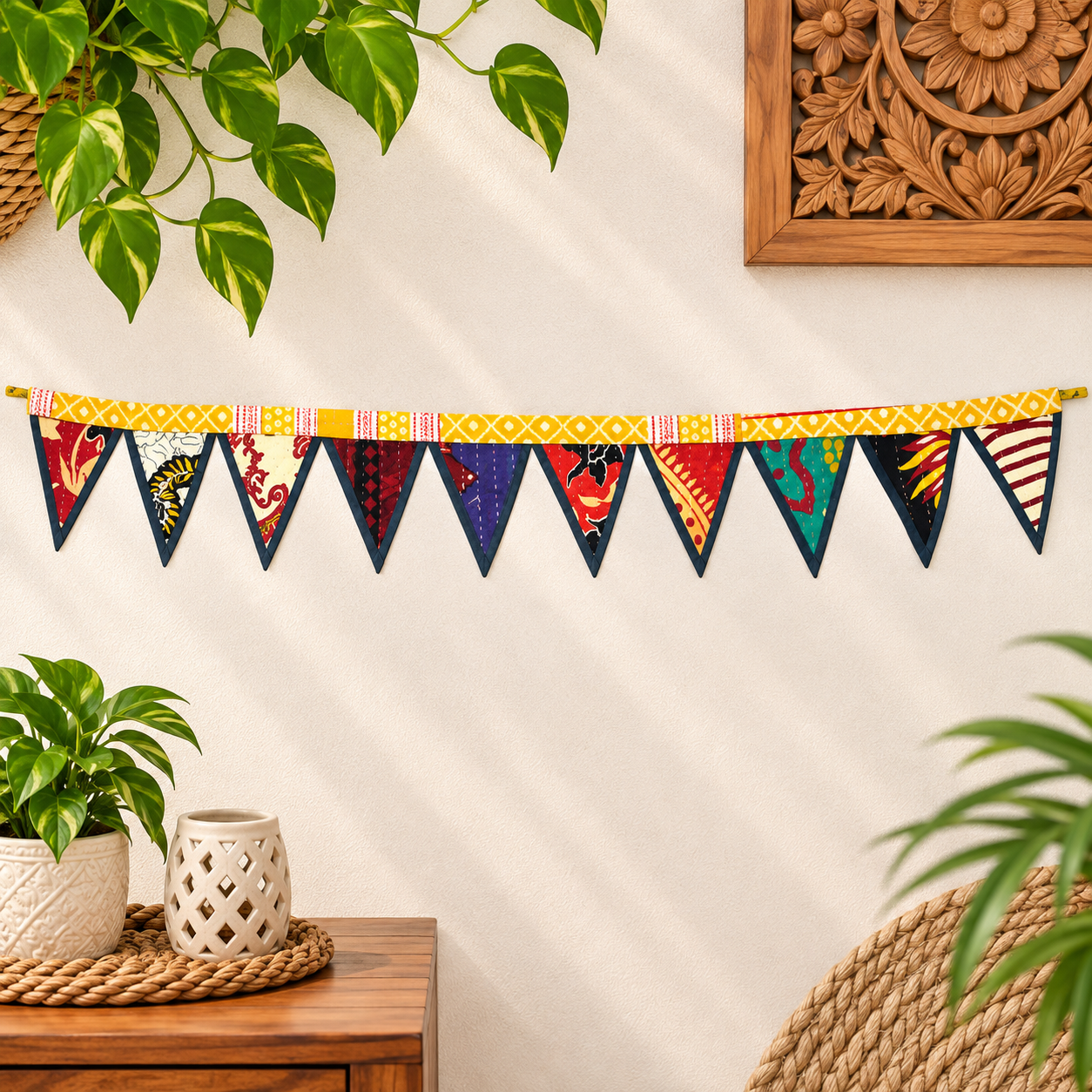 Floral Kantha Bunting Decor - Set of 2 - Image 3