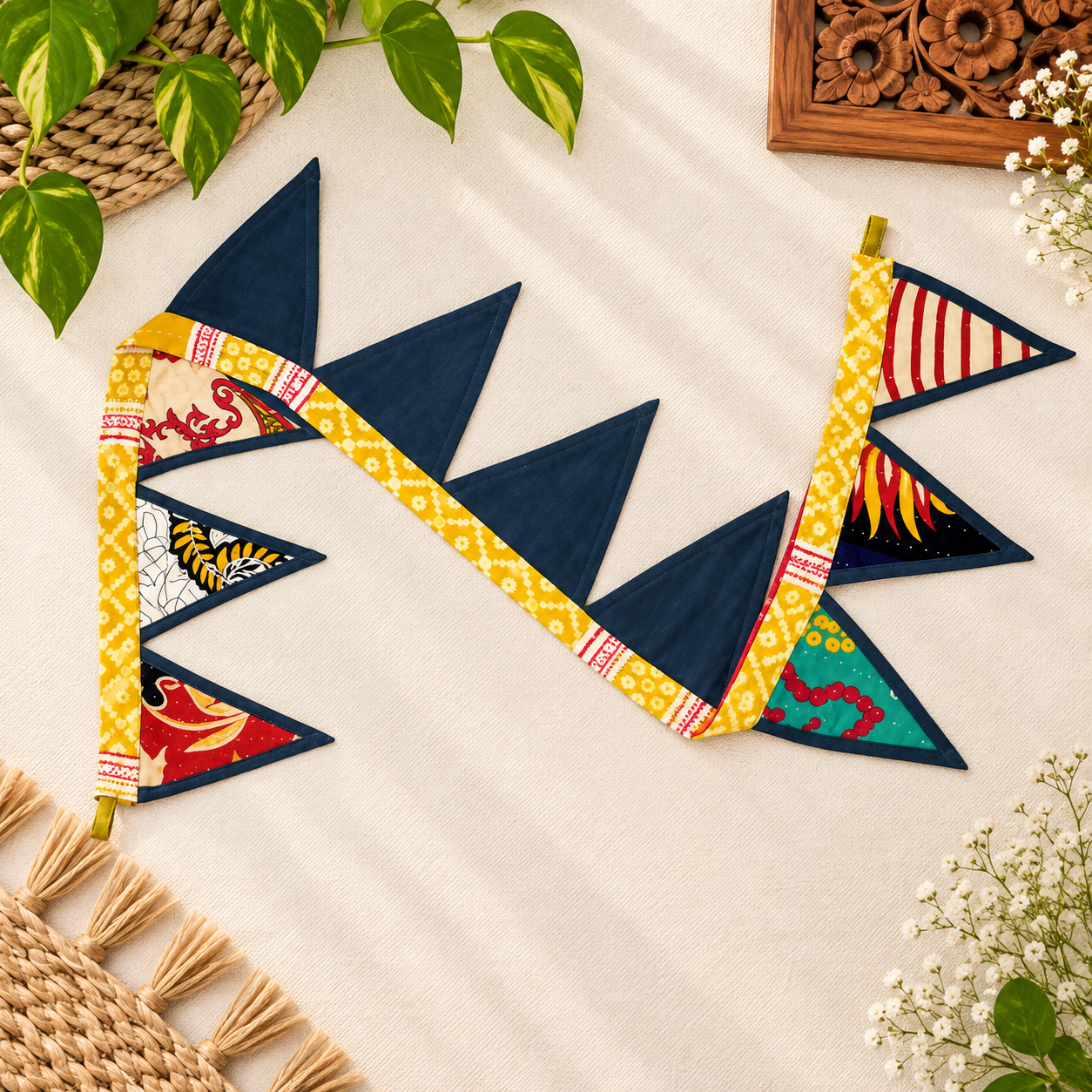 Floral Kantha Bunting Decor - Set of 2 - Image 2