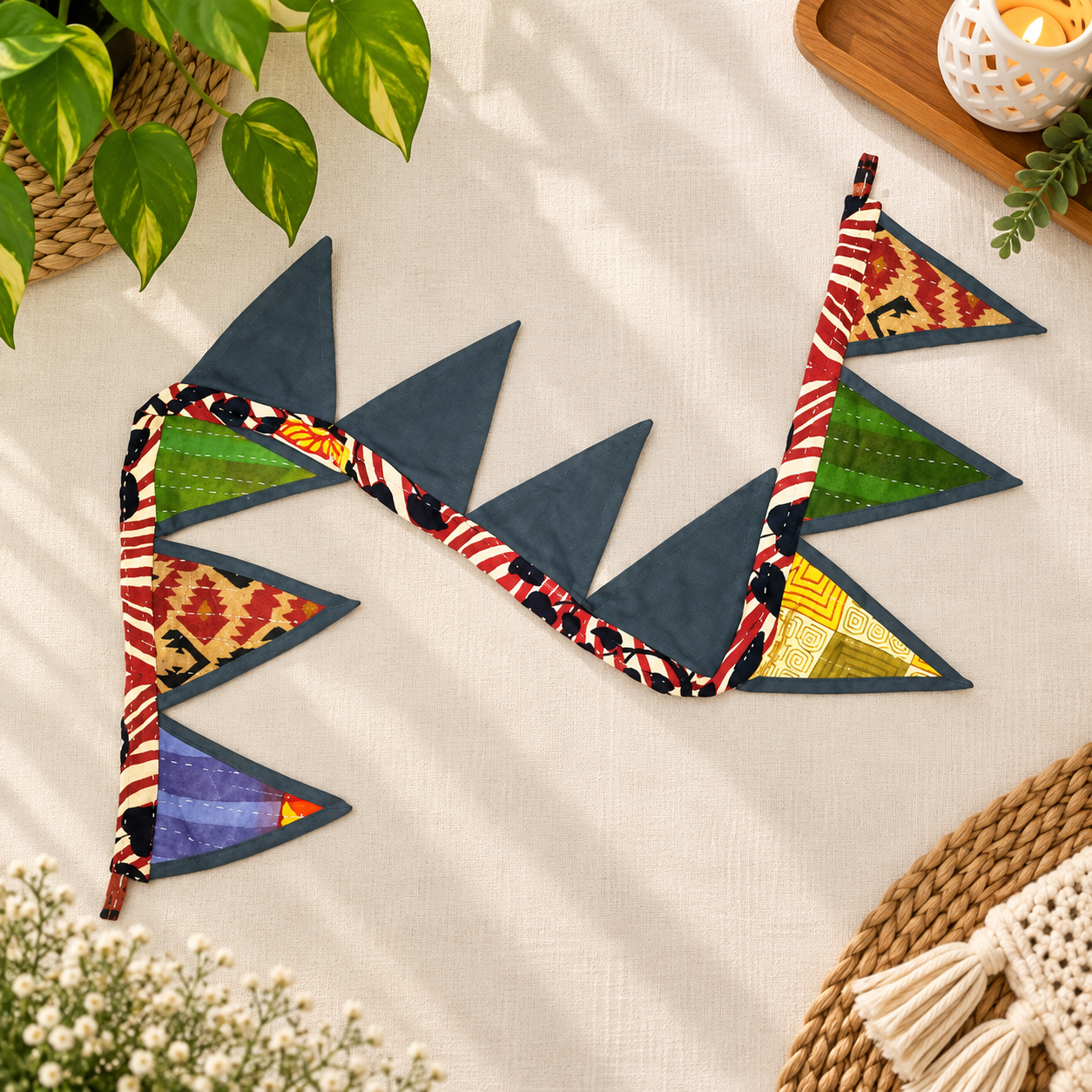 Artisan Made Kantha Bunting - Set of 2 - Image 2