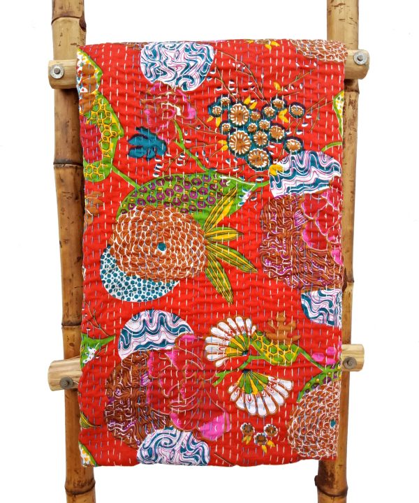 Floral Fruit Kantha Quilt