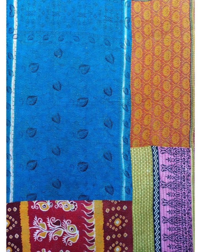 Paisley Reversible Kantha Throw Vintage Kantha Quilts, Throw Blankets