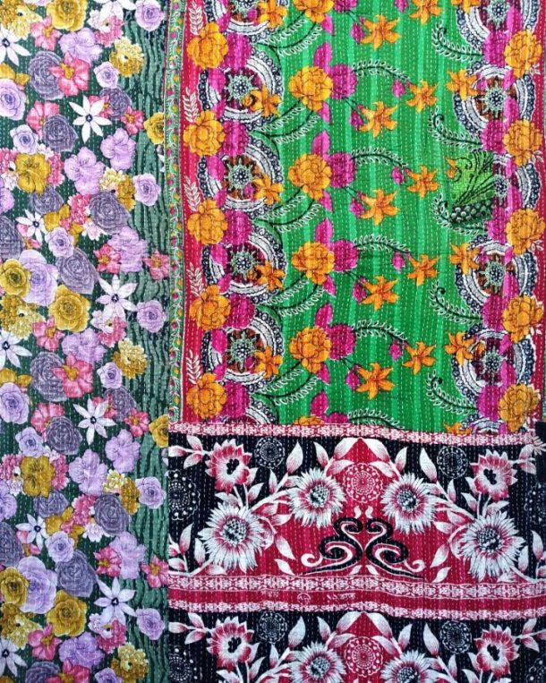 Kantha Embroidered Bedding Vintage Kantha Quilts, Throw Blankets