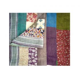 Heavy Queen Floral Patchwork Kantha Throw