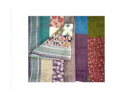 Heavy Queen Floral Patchwork Kantha Throw