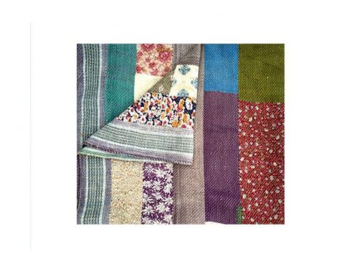 Heavy Queen Floral Patchwork Kantha Throw