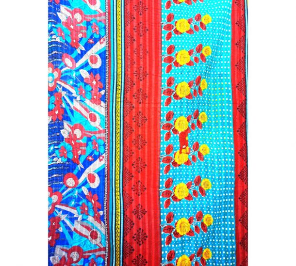 Floral Reversible Indian Kantha Throw