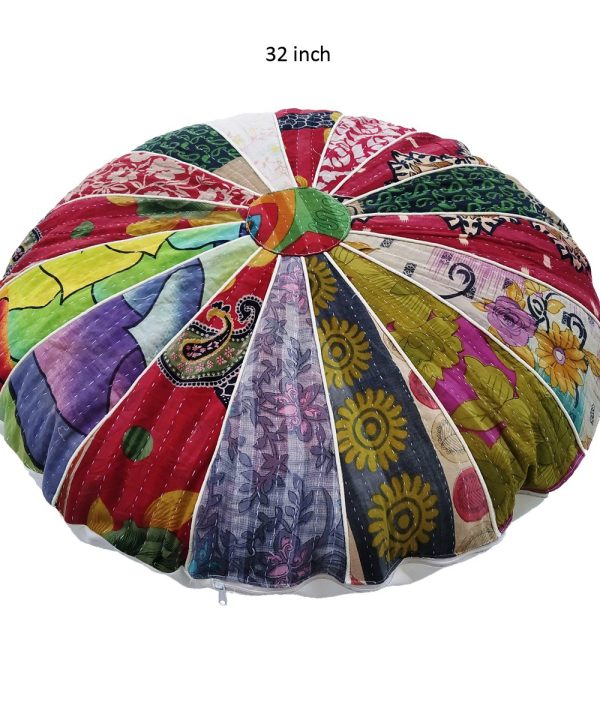 Kantha Patchwork Floor Pillow Cover