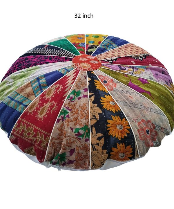 Handmade Kantha Floor Cushion Cover