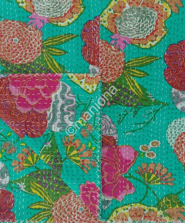 Indian Classic Cotton Kantha throw