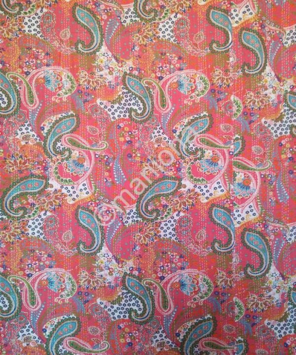 Alternative view of Paisley Floral Print Kantha Throw