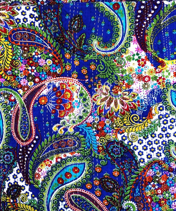 Alternative view of New Decorative Paisley Kantha Quilt