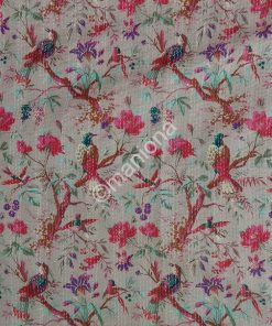 Alternative view of Bird Kantha Quilt Coverlet
