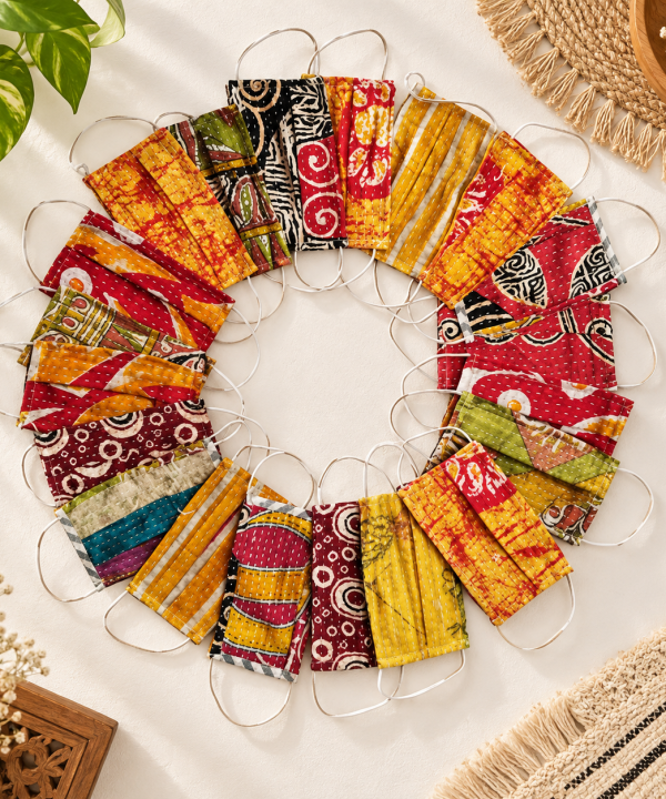 Kantha Face Cover Reusable Mask Unisex 100pcs