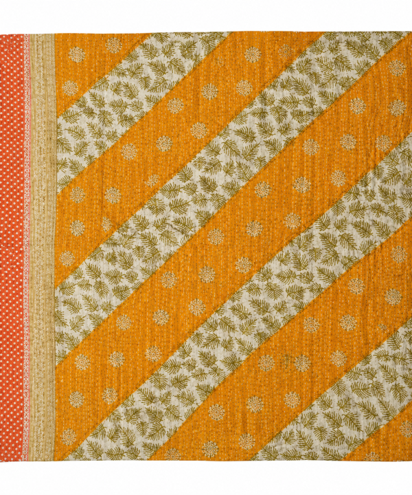 Alternative view of Reversible Unique Pattern Kantha Throw