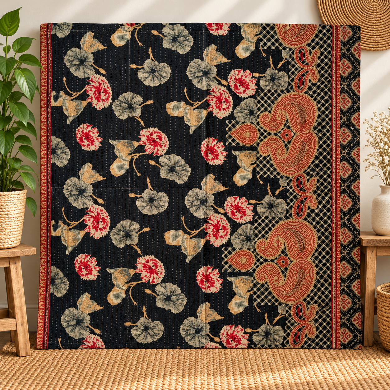 Library Books Kantha Baby Throw - Image 2