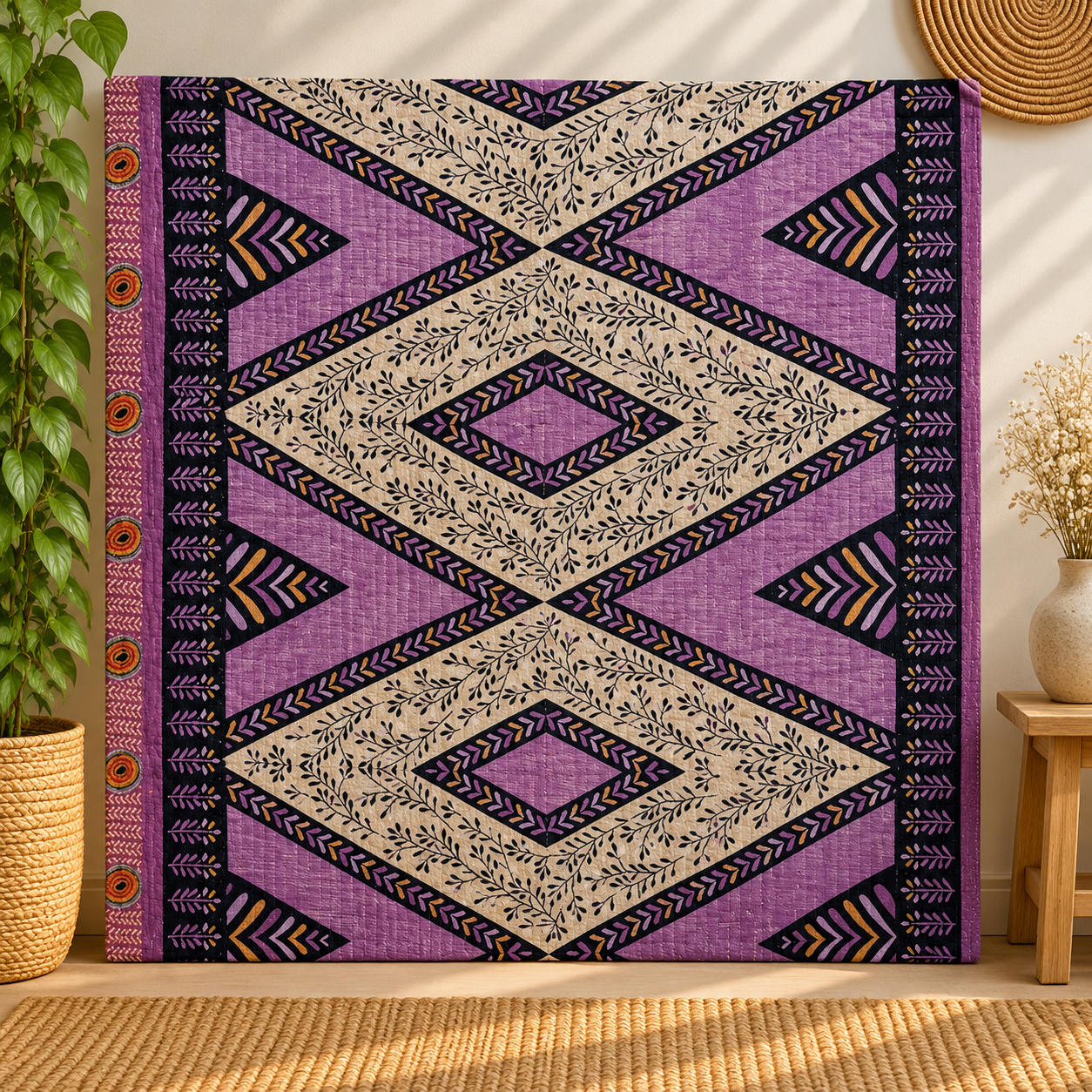 Close Stitched Baby Kantha Quilt - Image 2