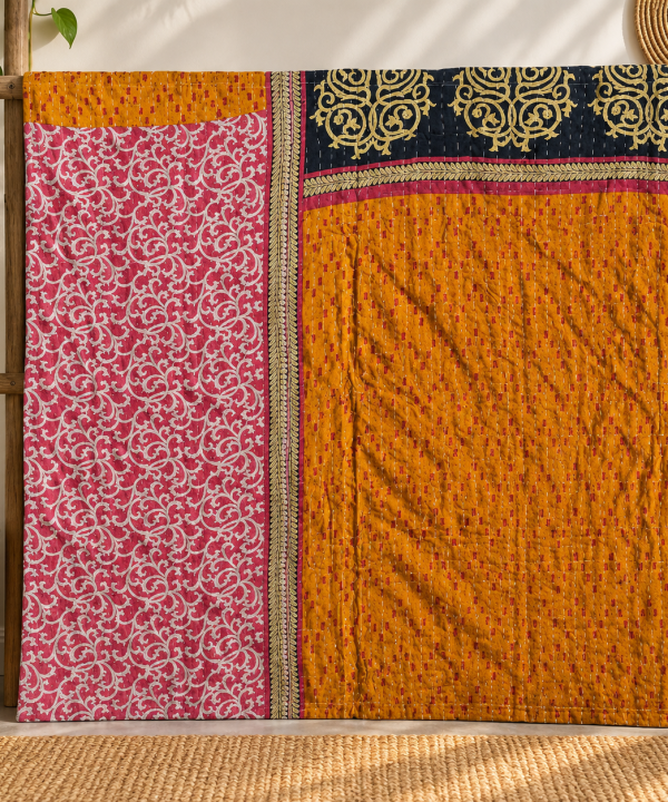 Alternative view of Reversible Vintage Kantha Throw