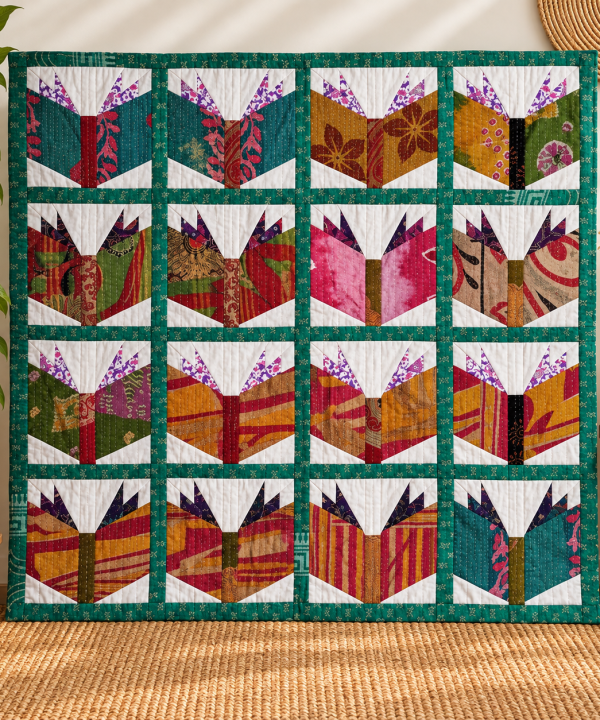 Books Inspired Kantha Baby Throw