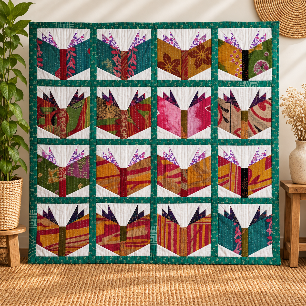Books Inspired Kantha Baby Throw