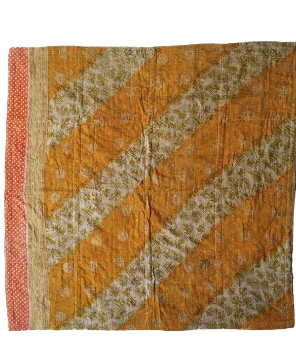 Alternative view of Reversible Unique Pattern Kantha Throw