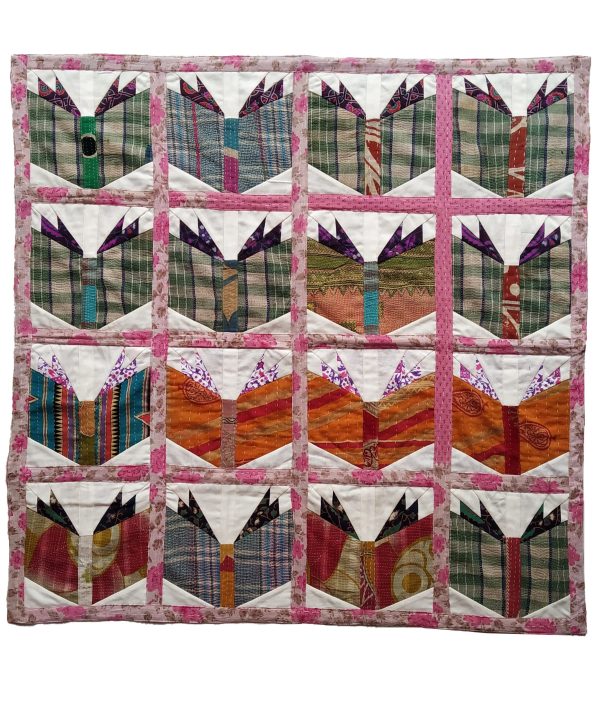 Vintage Baby Kantha Quilt Blanket