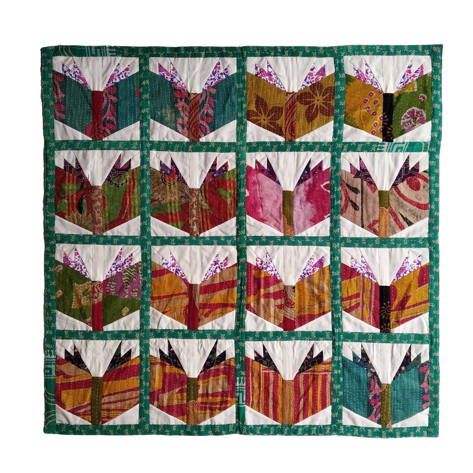 Vintage Kantha baby quilt Baby Kantha Quilt by Vintage Kantha Quilt