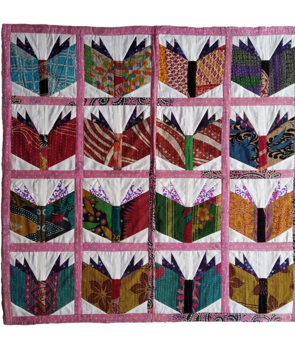 Book Pattern Reversible Baby Kantha Quilt