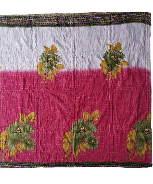 Alternative view of Book Pattern Reversible Baby Kantha Quilt