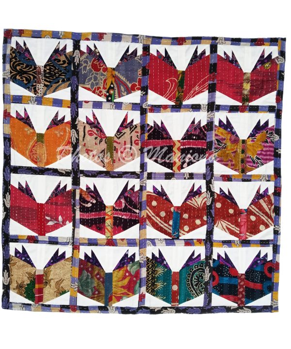 Close Stitched Baby Kantha Quilt