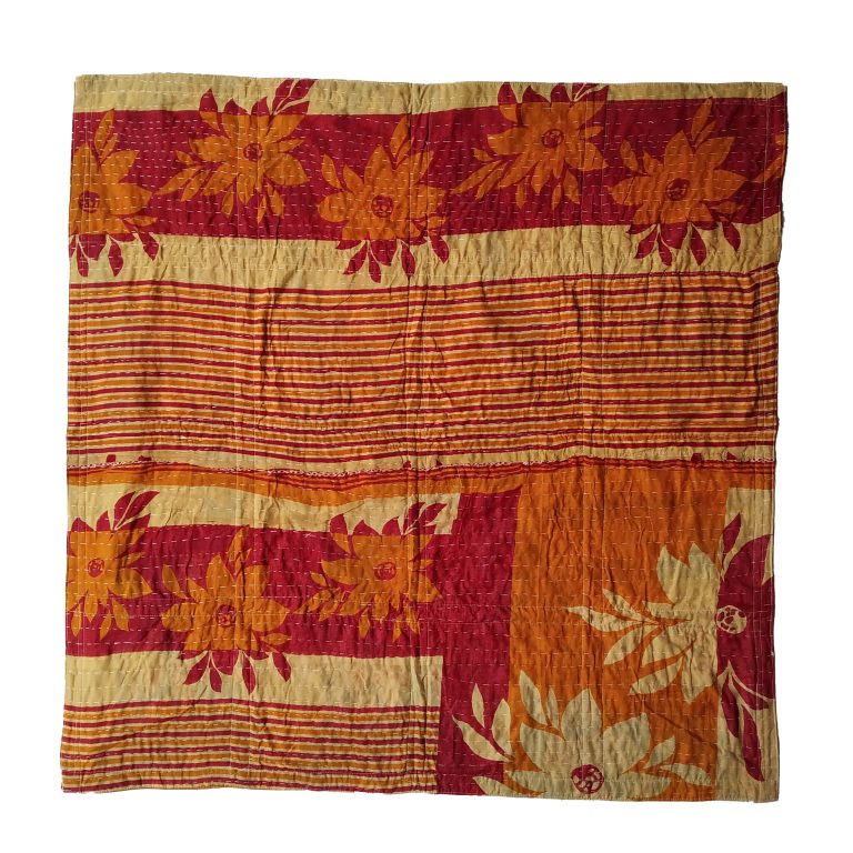 Book Pattern Embroidered Kantha Baby Blanket Vintage Kantha Quilts