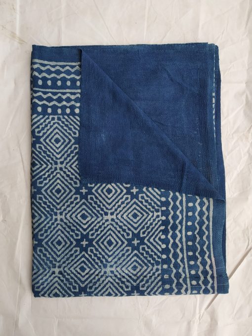 Exclusive Vintage Kantha Indigo Bohemian Quilt