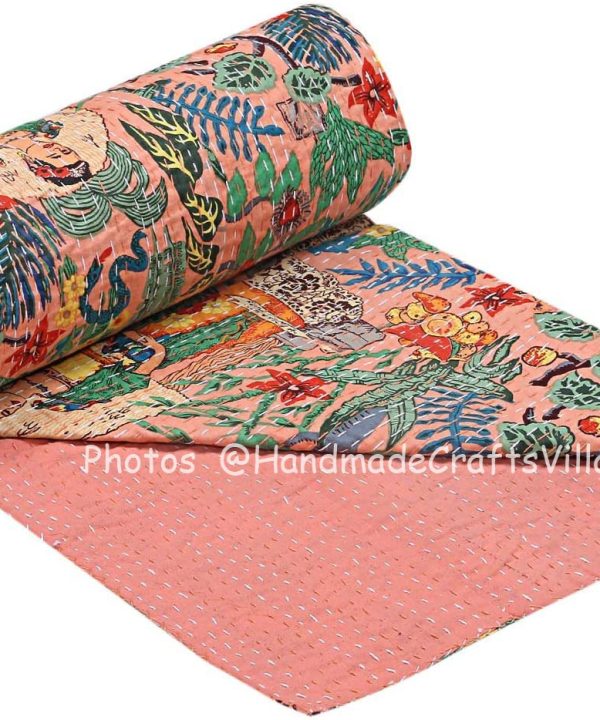 Pink Frida Kahlo Bohemian Blanket