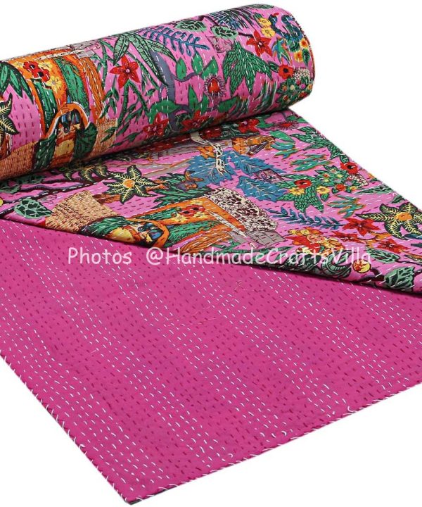 Pink Frida Kahlo Bohemian Blanket